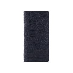 Місткий чорний шкіряний гаманець на 14 карт, колекція "Let's Go Travel"
