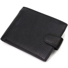 Горизонтальный мужской бумажник из натуральной кожи Vintage sale_15019 Черный