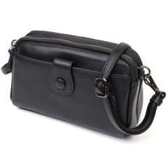Интересная сумка-клатч в стильном дизайне из натуральной кожи 22086 Vintage Черная