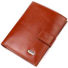 Привлекательный вертикальный мужской бумажник среднего размера из натуральной гладкой кожи CANPELLINI 21858 Коричневый