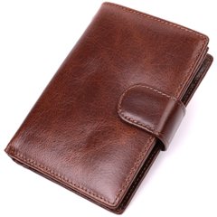 Вертикальный кошелек среднего размера для мужчин из натуральной кожи Vintage sale_15030 Коричневый