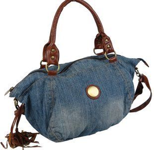 Женская сумка из джинсовой ткани Fashion jeans bag светло-синяя
