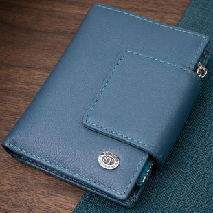 Портмоне для женщин с оригинальной монетницей из натуральной кожи ST Leather 19450 Бирюзовый