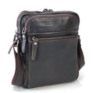 Мужской черный мессенджер Tiding Bag JMD4-V-50043A на молнии. Черный