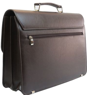 Чоловічий портфель з еко шкіри AMO Польща SST08 коричневий