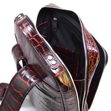 Кожаный рюкзак для ноутбука под рептилию REP1-1239-4lx TARWA Бордовый