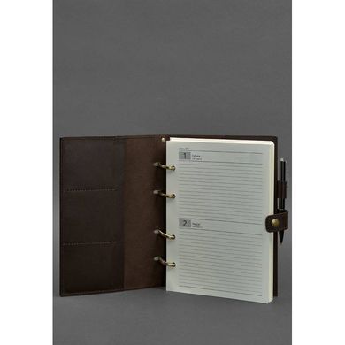 Натуральный кожаный блокнот с датированным блоком (Софт-бук) 9.1 темно-коричневый Blanknote BN-SB-9-1-choko