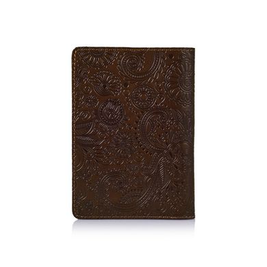 Оригинальная дизайнерская кожаная обложка для паспорта ручной работы оливкового цвета