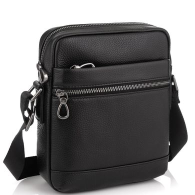 Мужская сумка через плечо в зернистой коже Tiding Bag NM29-88078A Черный