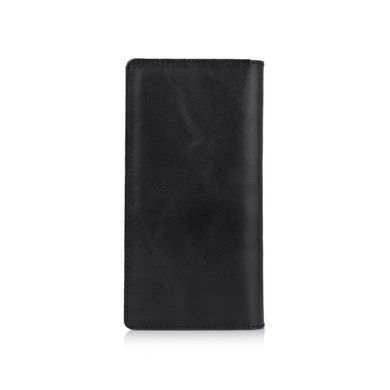 Износостойкий черный кожаный бумажник на 14 карт
