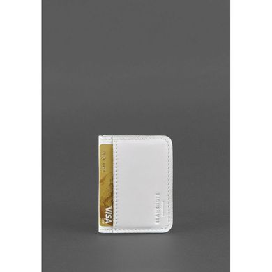 Натуральна шкіряна обкладинка для ID-паспорта та прав водія 4.1 Біла з гербом Blanknote BN-KK-4-1-light