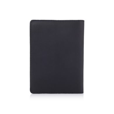 Дизайнерська шкіряна обкладинка для паспорта чорного кольору з відділенням для карт, колекція "Mehendi Classic"