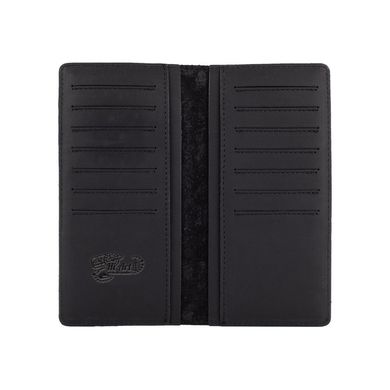 Вместительный черный кожаный бумажник на 14 карт, коллекция "Let's Go Travel"