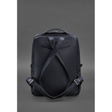 Натуральный кожаный городской женский рюкзак на молнии Cooper темно-синий флотар Blanknote BN-BAG-19-navy