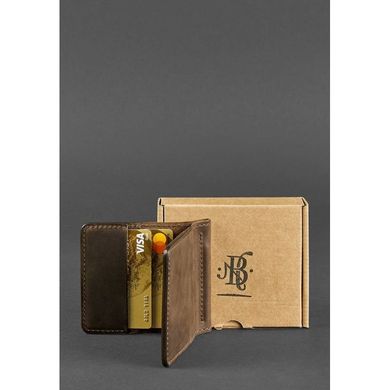 Мужское кожаное портмоне темно-коричневое 1.0 зажим для денег Blanknote BN-PM-1-o