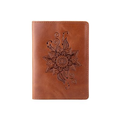 Обкладинка для паспорта ручної роботи кольору глини, колекція "Mehendi Classic"