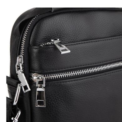 Мужская черная кожаная сумка через плечо Tiding Bag NM23-6013A Черный