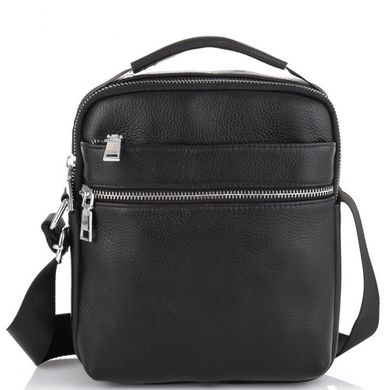 Мужская черная кожаная сумка через плечо Tiding Bag NM23-6013A Черный