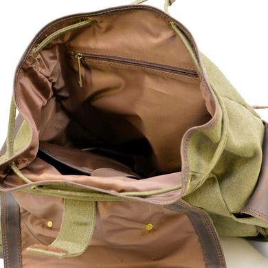Городской рюкзак Урбан в комбинации ткань+кожа TARWA RН-6680-4lx Зеленый
