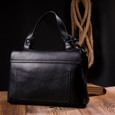 Ділова жіноча сумка KARYA 20892 шкіряна Чорний