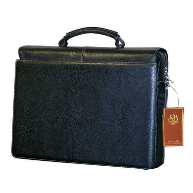 Діловий чоловічий шкіряний портфель SB1995, Чорний