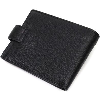 Горизонтальный мужской бумажник из натуральной кожи Vintage sale_15019 Черный
