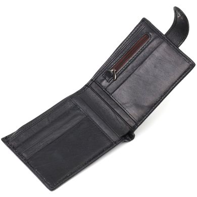 Горизонтальний чоловічий гаманець з натуральної шкіри Vintage sale_15019 Чорний