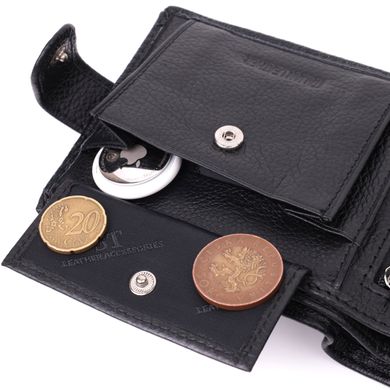 Цікавий гаманець із блоком під документи з натуральної шкіри ST Leather 22480 Чорний