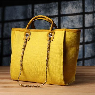 Яскрава жіноча сумка на літо з якісного текстилю Vintage sale_15135 Жовтий