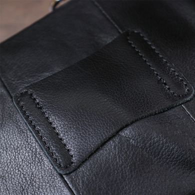 Компактна чоловіча сумка з натуральної шкіри Vintage 20477 Чорний