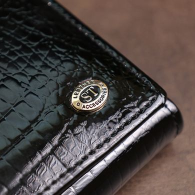 Кожаный женский лакированный кошелек ST Leather 18299 Черный