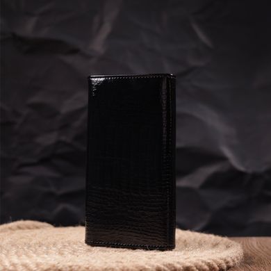 Лаковий жіночий гаманець з візитницею ST Leather 19403 Чорний