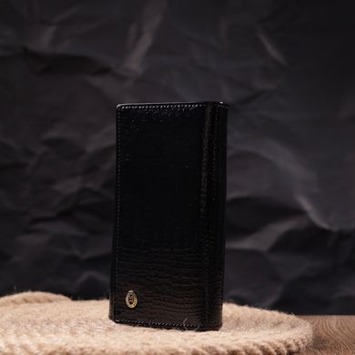Лаковый женский кошелек с визитницей ST Leather 19403 Черный