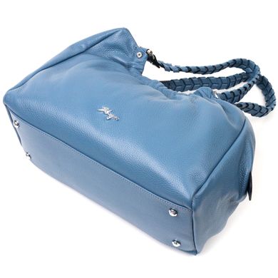 Незвичайна сумка жіноча з ручками KARYA 20842 шкіряна Синій