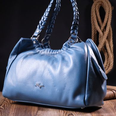 Незвичайна сумка жіноча з ручками KARYA 20842 шкіряна Синій