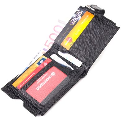 Відмінний чоловічий горизонтальний гаманець із натуральної фактурної шкіри CANPELLINI 21506 Чорний
