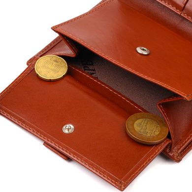 Привлекательный вертикальный мужской бумажник среднего размера из натуральной гладкой кожи CANPELLINI 21858 Коричневый