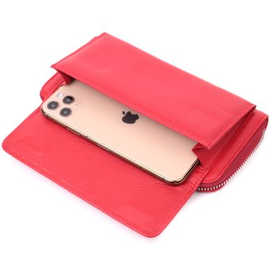 Симпатичный кошелек-клатч с ручкой для ношения в руке из натуральной кожи ST Leather 22530 Красный