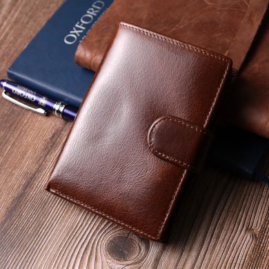 Вертикальний гаманець середнього розміру для чоловіків з натуральної шкіри Vintage sale_15030 Коричневий