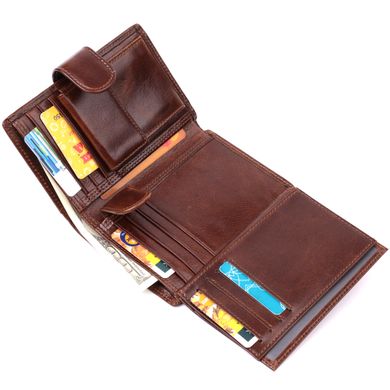 Вертикальний гаманець середнього розміру для чоловіків з натуральної шкіри Vintage sale_15030 Коричневий