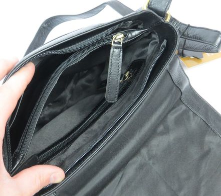 Шкіряна сумка-плантешка середнього розміру Always Wild С48.0163 чорний