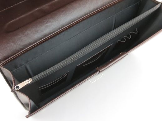 Чоловічий портфель з еко шкіри AMO Польща SST08 коричневий