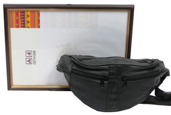 Поясная сумка из натуральной кожи Cavaldi 901-353 black, черная
