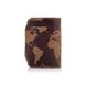 Красива шкіряна візитниця оливкового кольору з авторським художнім тисненням "7 wonders of the world"