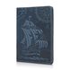 Дизайнерская кожаная обложка для паспорта голубого цвета, коллекция "Discoveries"