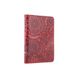 Шкіряна дизайнерська обкладинка-органайзер для ID паспорта та інших документів червоного кольору, колекція "Mehendi Art"