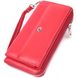 Симпатичний гаманець-клатч з ручкою для носіння в руці з натуральної шкіри ST Leather 22530 Червоний