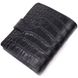 Стильный мужской кожаный кошелек с тиснением под крокодила KARYA 21371 Черный