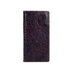 Ергономічний дизайнерський коричневий шкіряний гаманець на 14 карт, колекція "Mehendi Art"