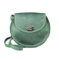 Жіноча шкіряна сумка Кругла зелена вінтажна Blanknote TW-RoundBag-green-crz